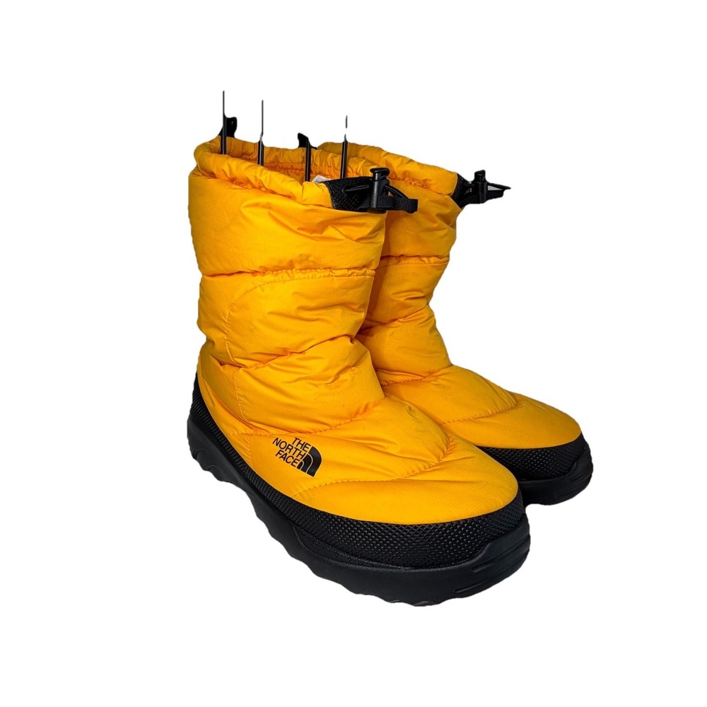 The‎ North Face 700 Yellow Puffer Quilted Goose Down Winter Snow Boots Unisex - Picture 2 of 7